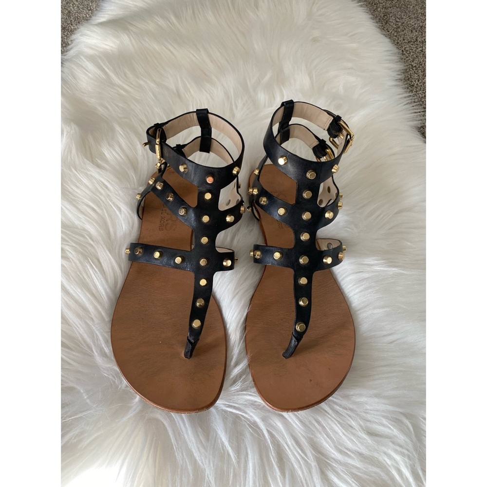 KORS Michael Kors Studded Strappy Leather Sandals